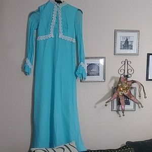 Vintage 1960s long blue dress